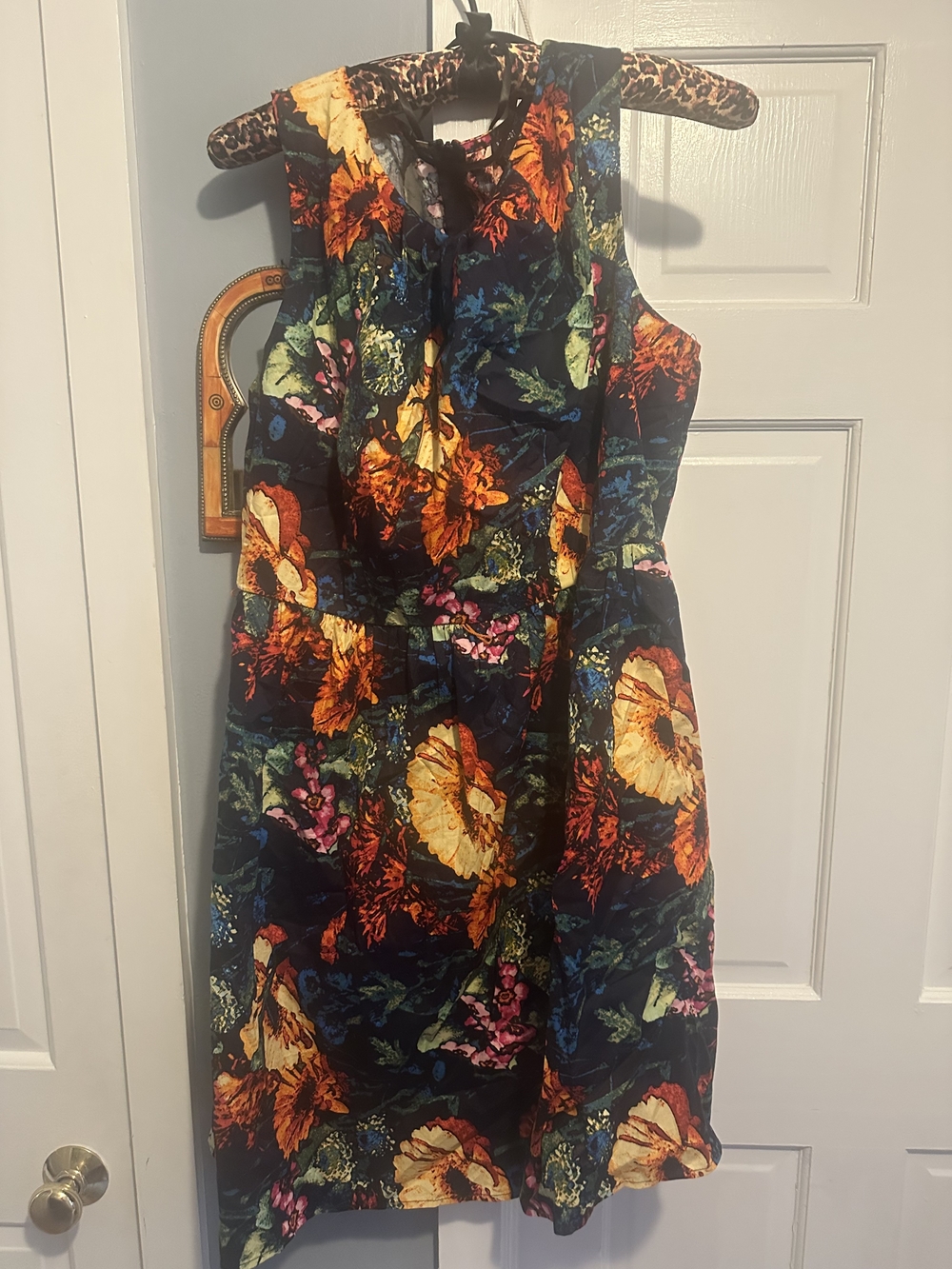 B. Smart Floral Shift Dress with Bright Blooms